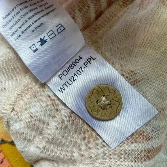 NEW Faherty Linen Paradise Cove Palm Print Top size Medium - Picture 6 of 7